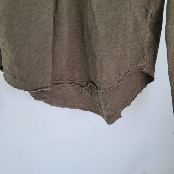 Wilt long sleeve round hem khaki green top - Picture 3 of 7
